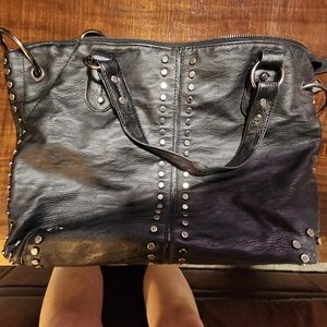 Black, studded bag - well loved 🖤